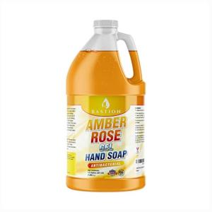 image:imageBastion Antimicrobial Hand Soap Silky Pink Lotion Liquid Hand Wash Bulk One Gallon 128 oz Refill Jug PH Balanced UltraStrength Made In USA One GallonAmber Rose
