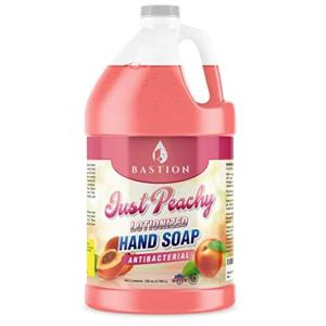 image:imageBastion Antimicrobial Hand Soap Silky Pink Lotion Liquid Hand Wash Bulk One Gallon 128 oz Refill Jug PH Balanced UltraStrength Made In USA One GallonPeach
