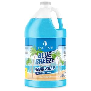 image:imageBastion Blue Breeze Antibacterial Foaming Hand Soap Bulk Refill  1 Gallon 128 oz Rich Lather Moisturizing Formula  Washes Away Germs amp Bacteria  Refreshing Clean Scent for Foaming DispensersBlue Breeze