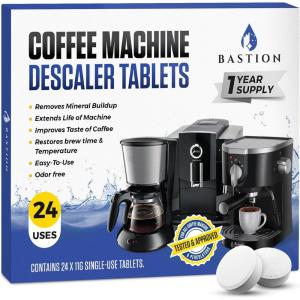 image:imageBastion Coffee Machine Cleaner amp Descaler Tablets  24 Count  Deep Clean amp Descale for Keurig Nespresso Ninja Braun Cuisinart amp More  Extend Machine Life amp Enhance Coffee Flavor