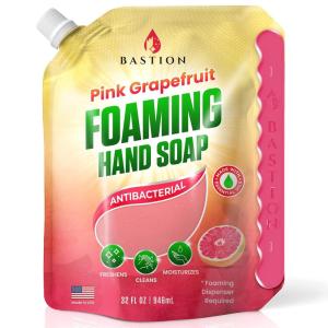 image:imageBastion Pink Grapefruit Foaming Antibacterial Hand Soap Refill 1 Gallon 128 oz Refreshing Pink Grapefruit Scent Bulk Hand SoapMade In The USAPink Grapefruit